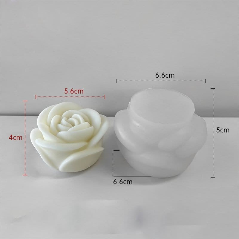 3D Rose Candle Silicone Mould – RHM0247M