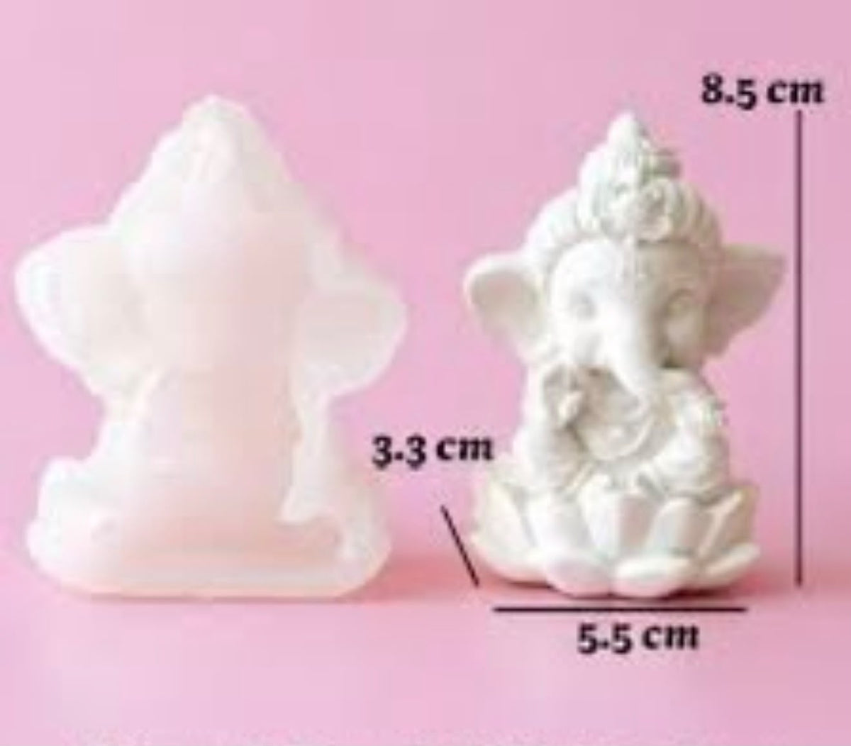 Lord Ganesha Silicone Mould for Resin Art & Idol Making | 7 cm Ganpati Bappa Mould