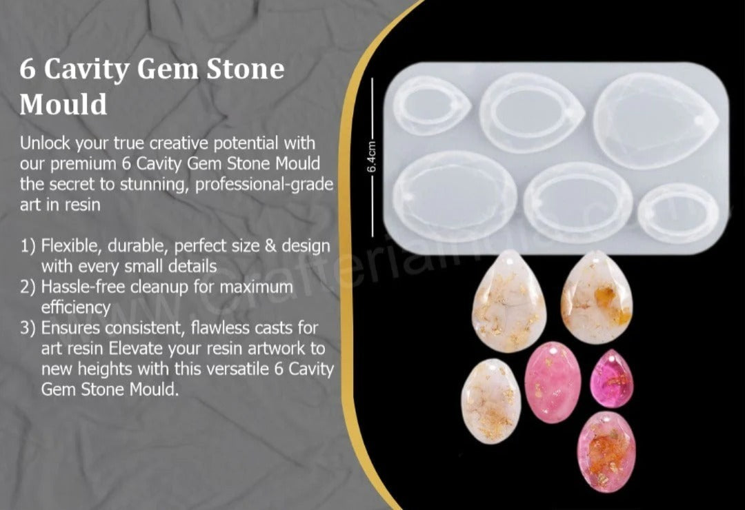 6 Cavity Gem Stone Mould
