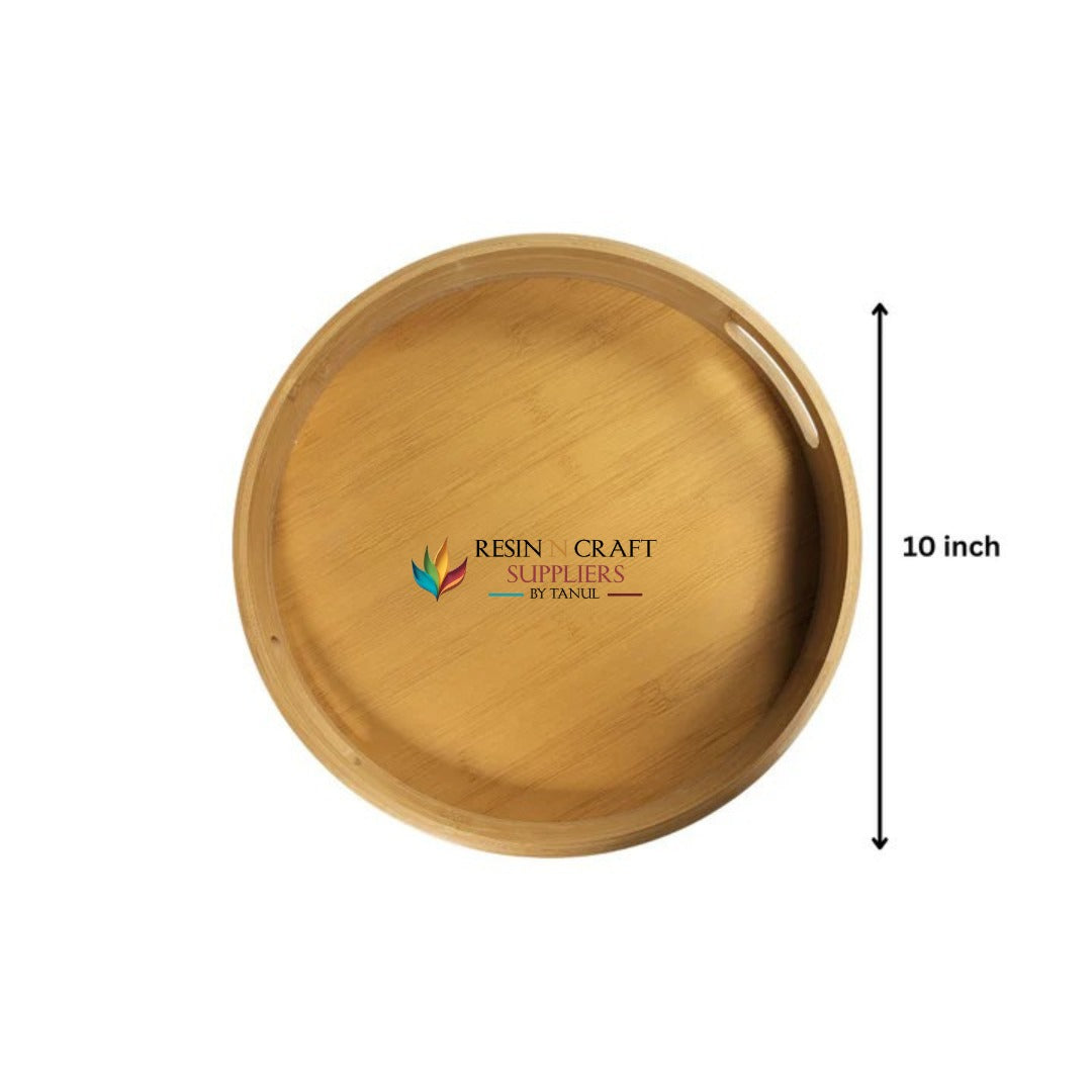 Round Wooden Tray With Edges