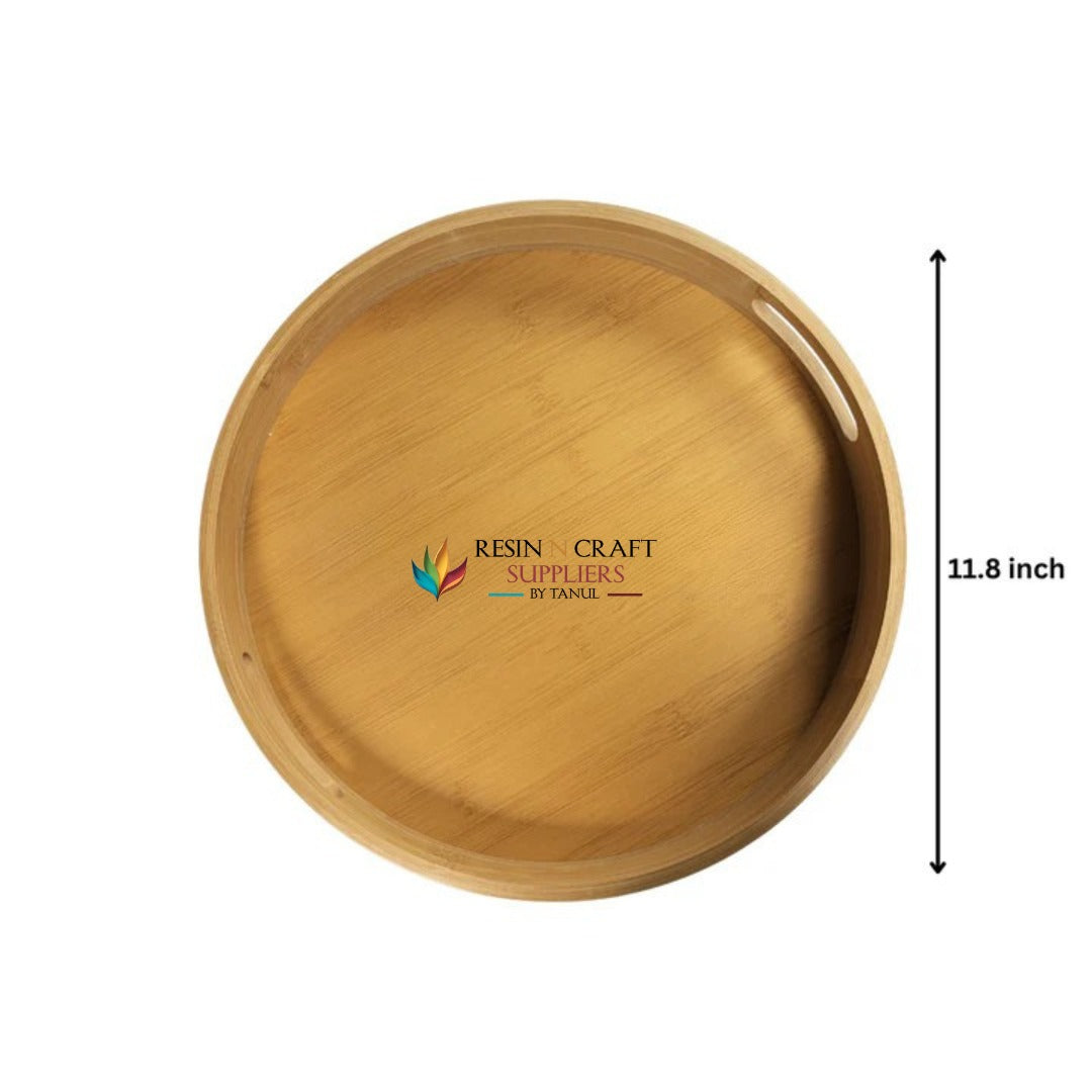Round Wooden Tray With Edges