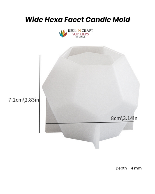 Wide Hexa Facet Candle Mold