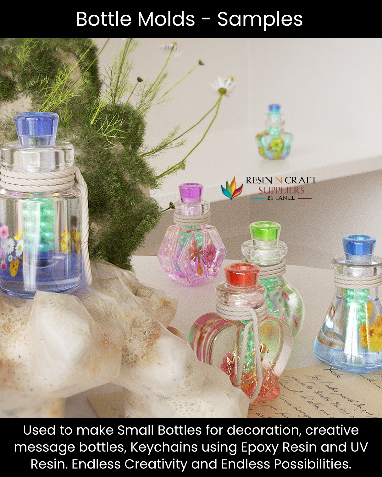 Mini Rectangular Bottle Silicone Mold (for Resin)