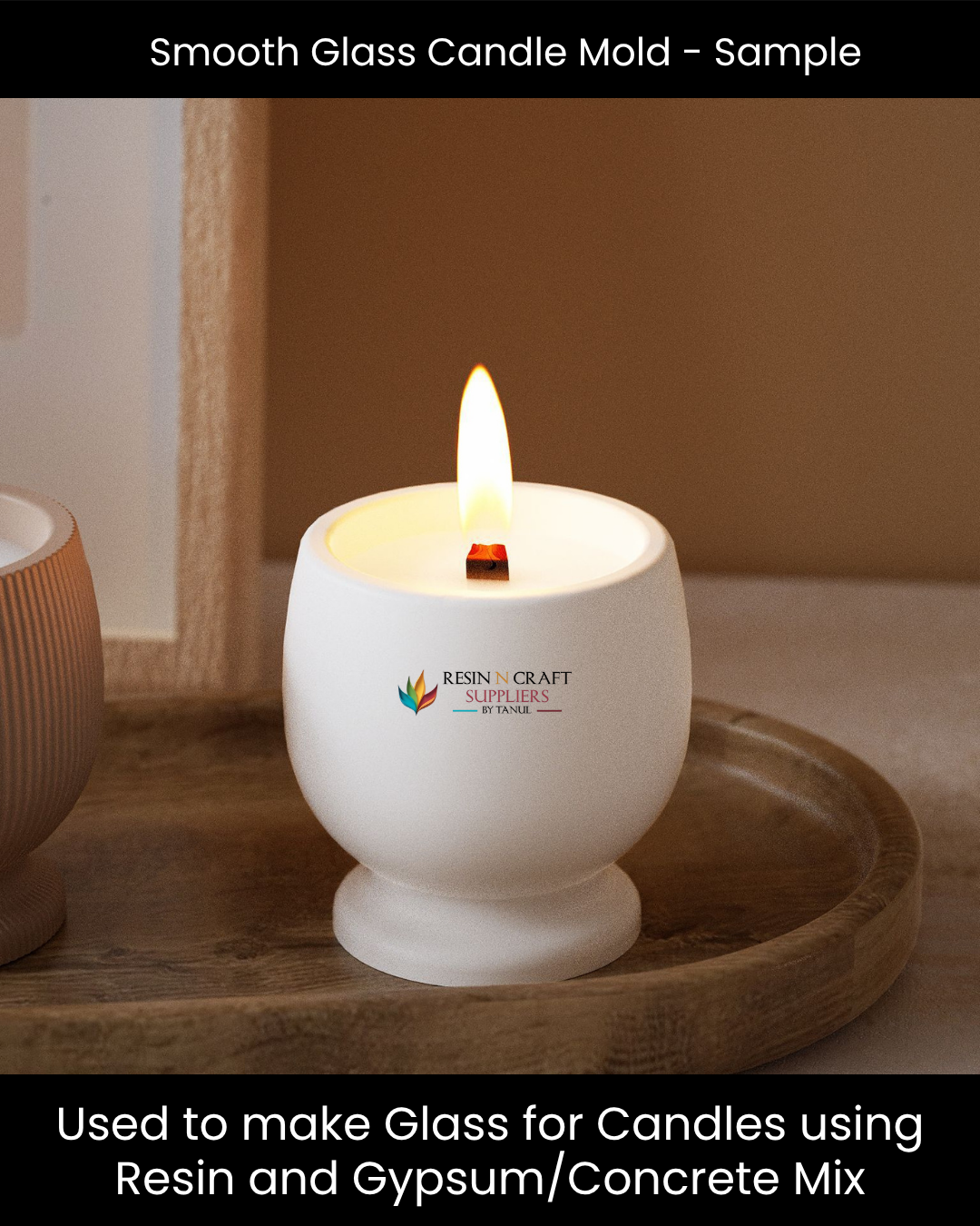 Smooth Glass Style Candle Holder Silicone Mold