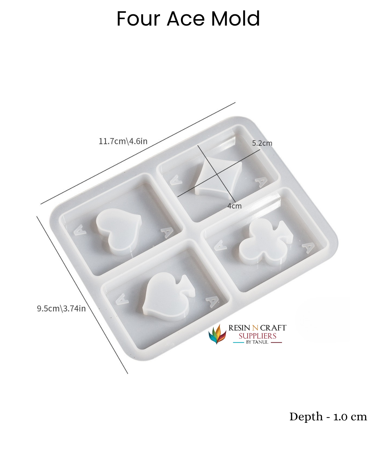 Four Playing Card Suits Resin N Candle Mold