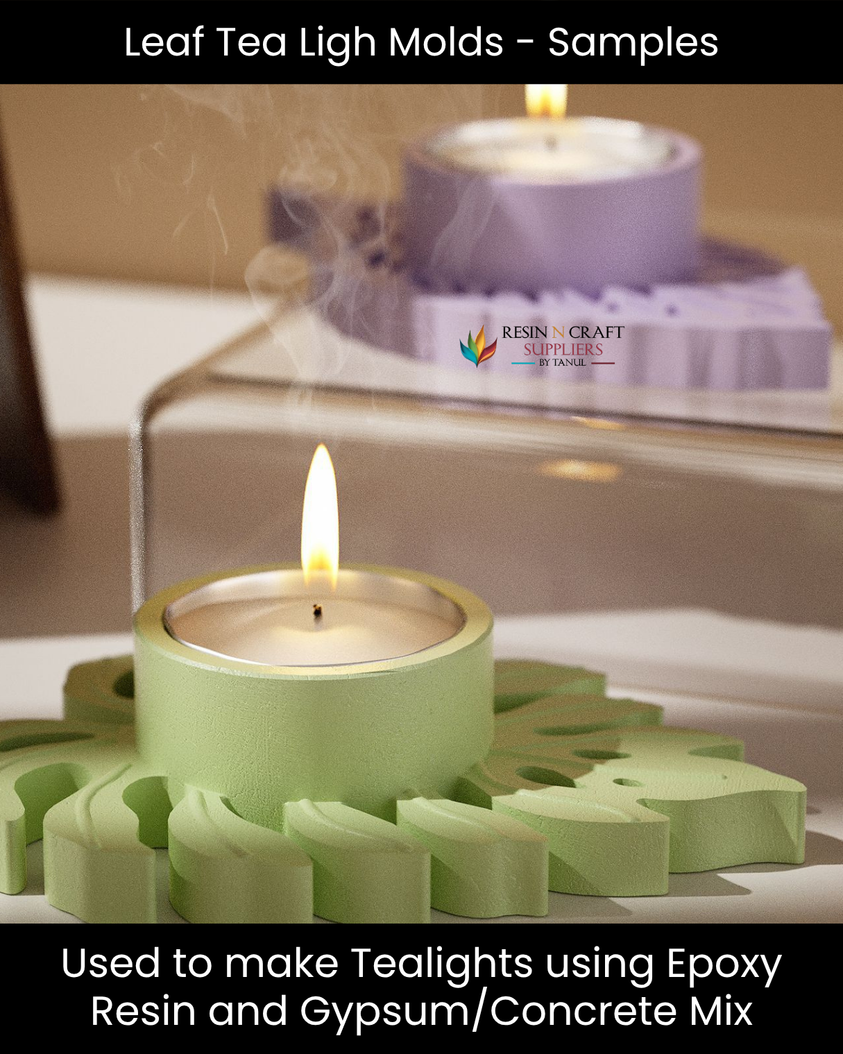 Coral Leaf Tea Light Holder Silicone Mold