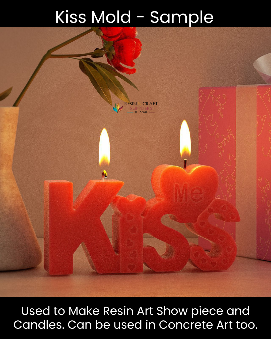 "KISS" Word Resin N Candle Casting Mold
