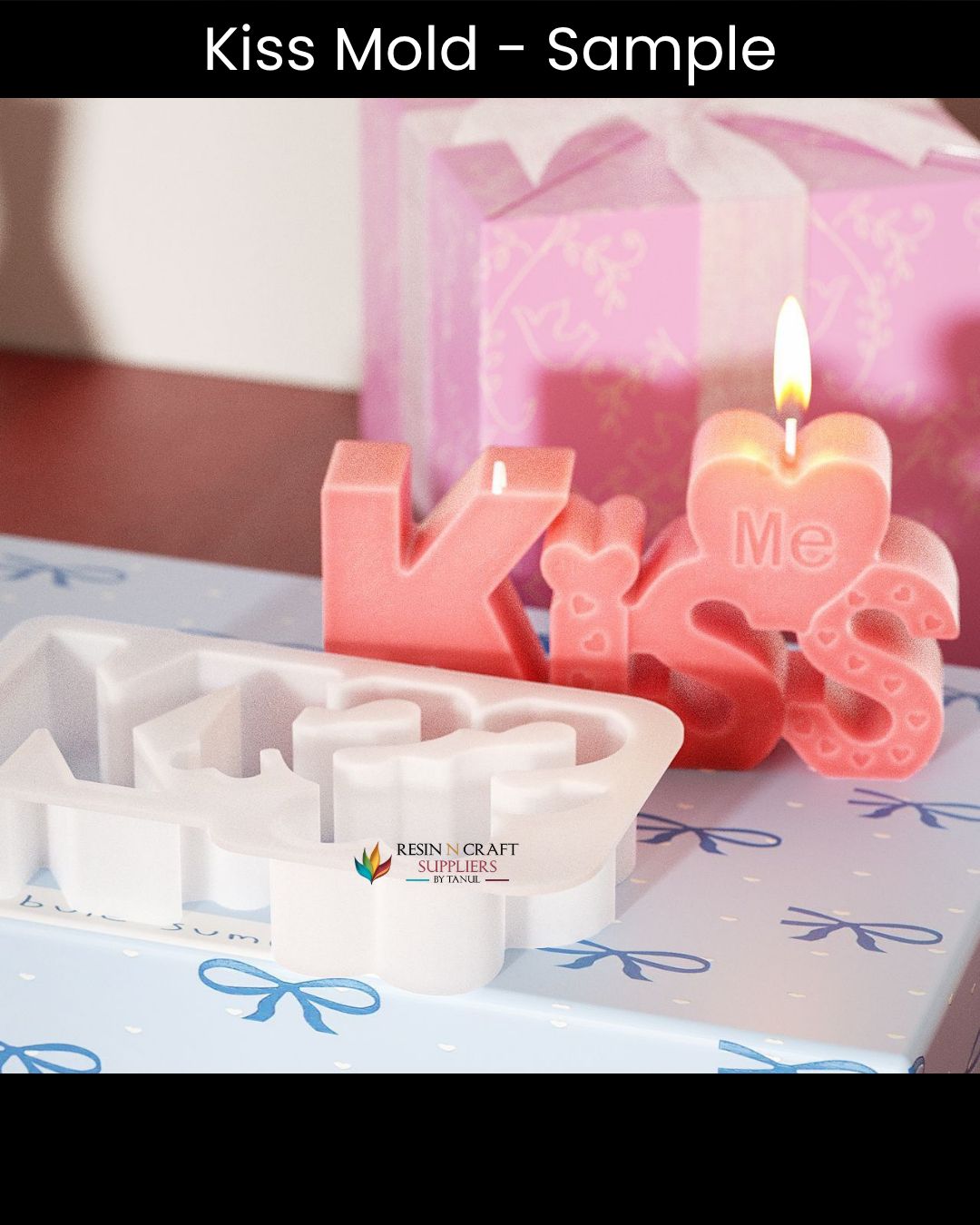 "KISS" Word Resin N Candle Casting Mold