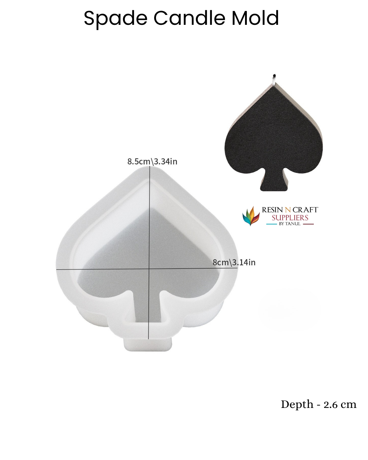 Spade Playing Card Suit Candle Mold