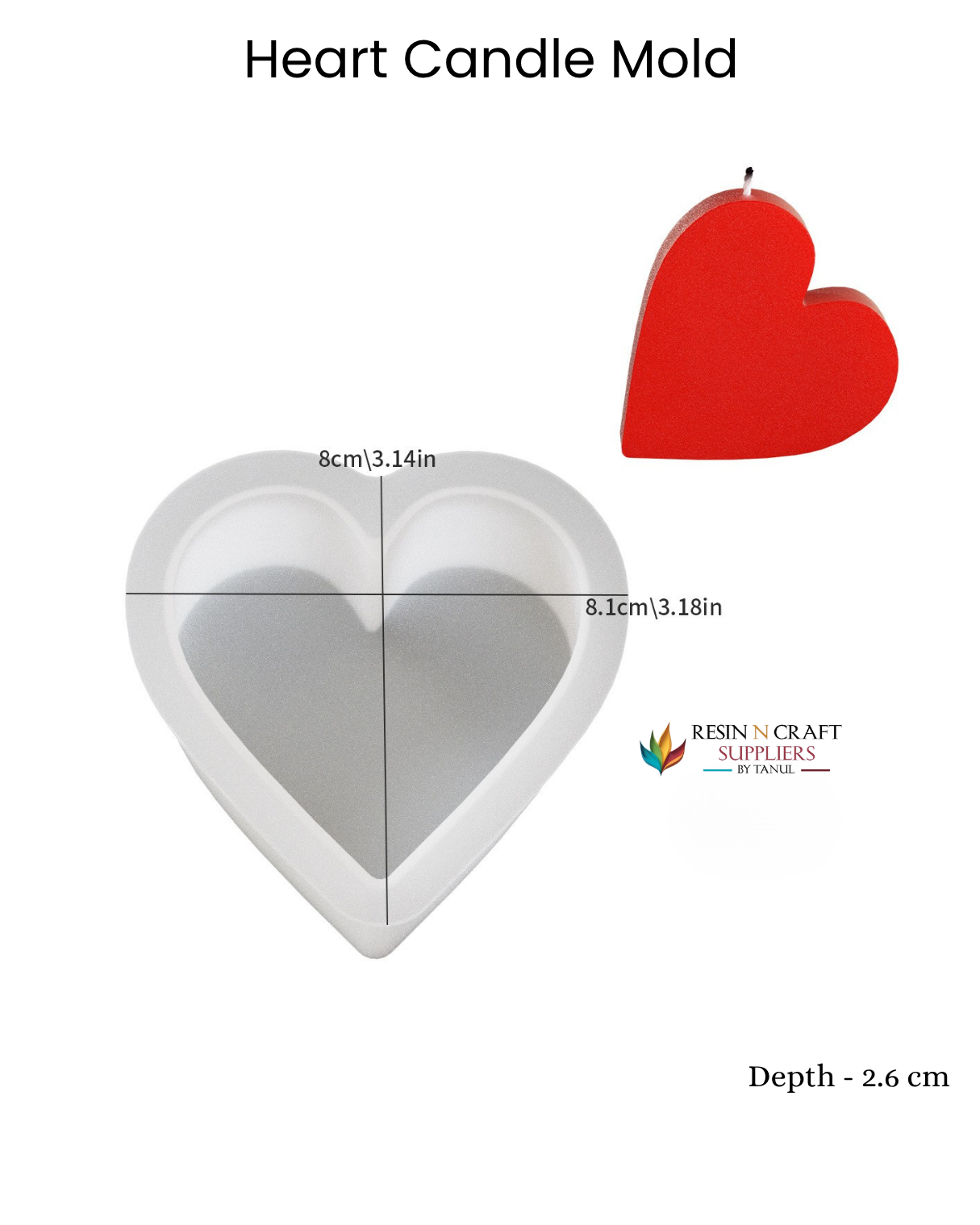 Classic Heart Candle Silicone Mold