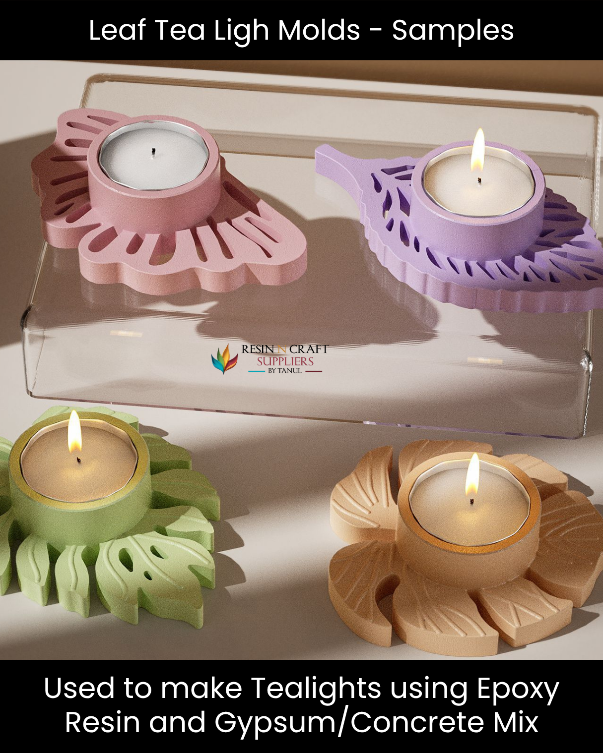 Coral Leaf Tea Light Holder Silicone Mold