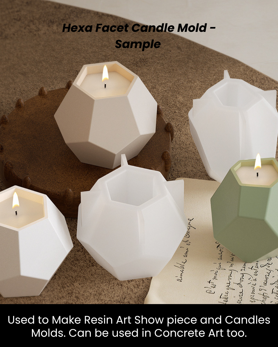 Taper Hexa Facet Candle Mold