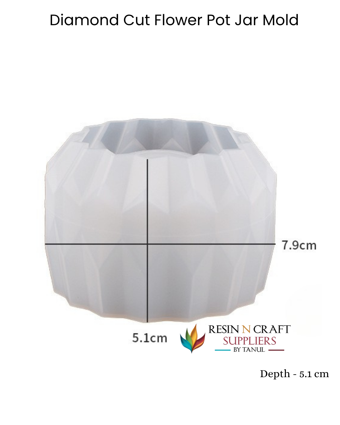 Diamond Cut Flower Pot / Jar Silicone Mold