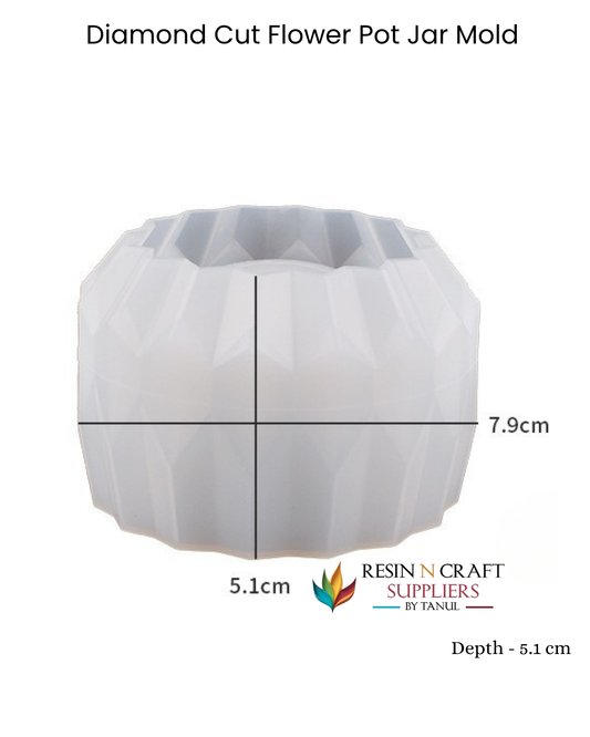 Diamond Cut Flower Pot / Jar Silicone Mold