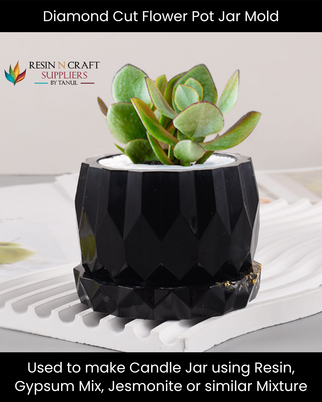 Diamond Cut Flower Pot / Jar Silicone Mold