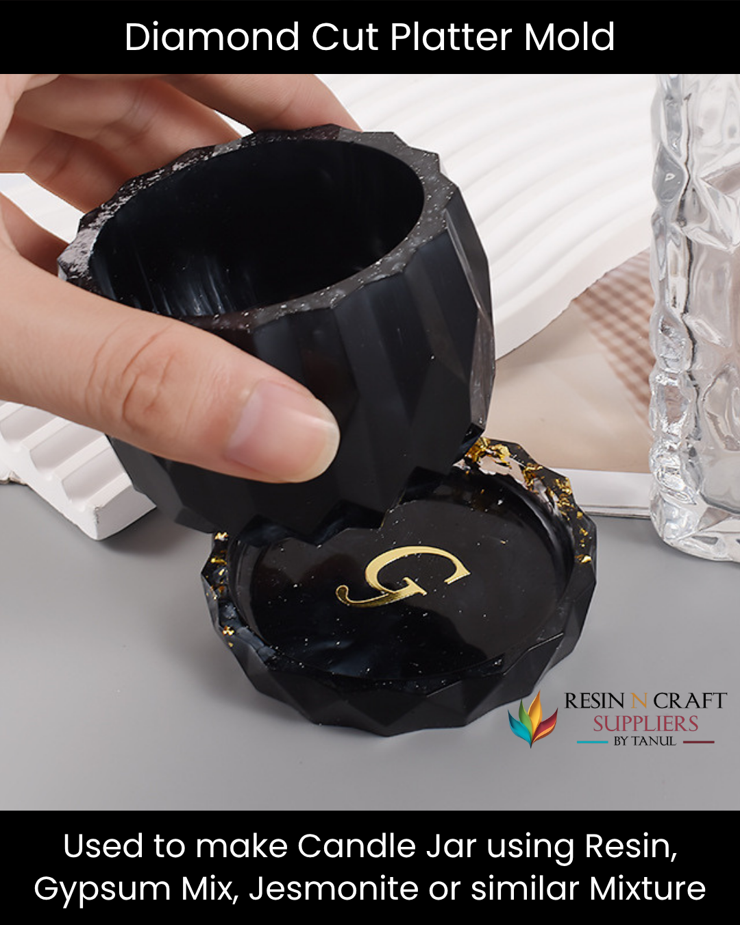 Diamond Cut Flower Pot / Jar Silicone Mold