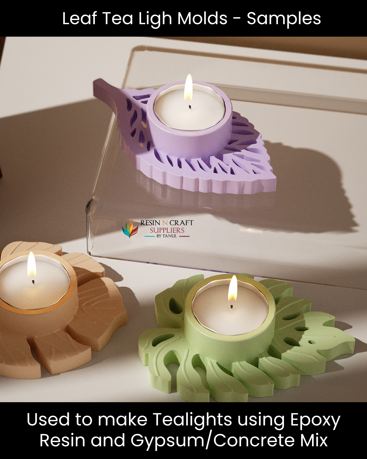 Coral Leaf Tea Light Holder Silicone Mold