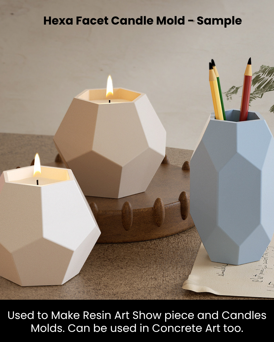 Taper Hexa Facet Candle Mold