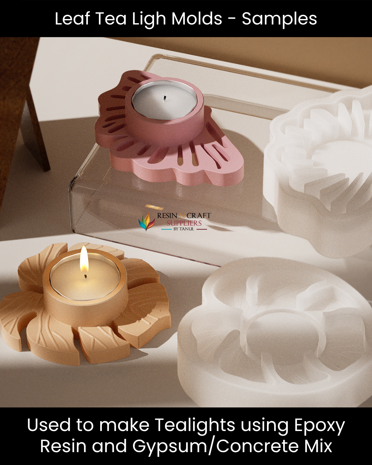 Coral Leaf Tea Light Holder Silicone Mold