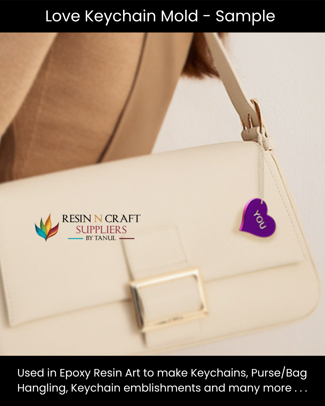 Big Multi-Cavity "Love" Heart Keychain Silicone Mold