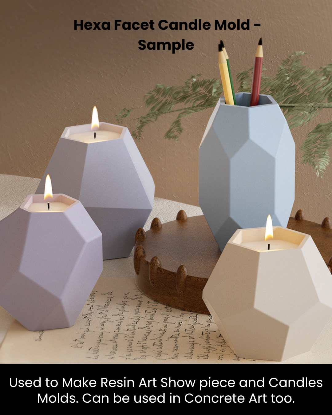 Taper Hexa Facet Candle Mold