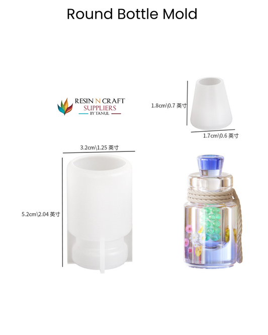 Mini Round Bottle Silicone Mold (for Resin)