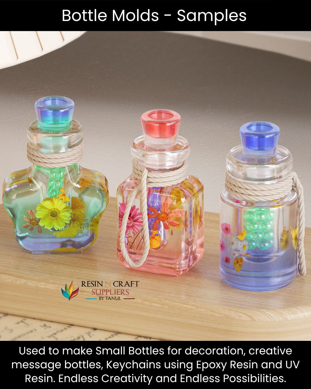 Mini Rectangular Bottle Silicone Mold (for Resin)