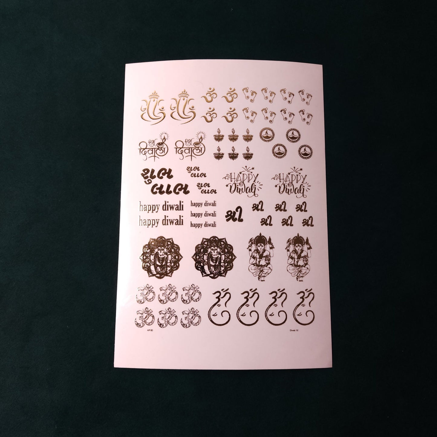 A5 Ganesha Embossed Sticker Sheet