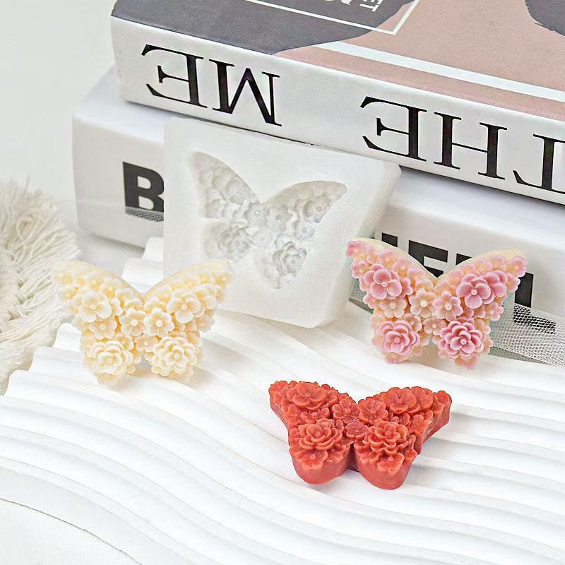 3D Floral Butterfly Silicone Mould for Resin Art | 6.6 × 5 cm Decorative Butterfly Mould (RHM0171M)
