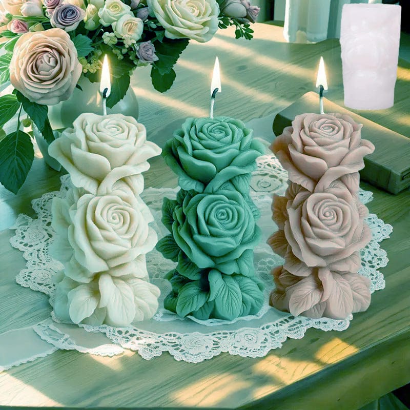 3D Rose Pillar Candle Handmade Mould (RHM0245)