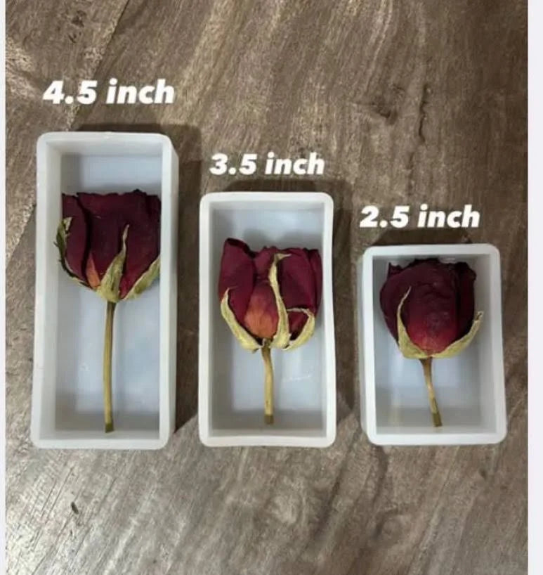 3 Pcs Rectangle Cube Mould (For Rose & Flower Preservation)