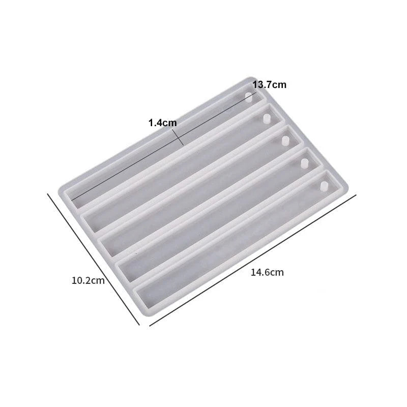 5 Cavity Rectangle Book Mark Mould (RSM0625M)