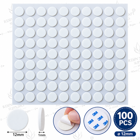 12mm Candle Wick Adhesive Dots – 100 Pcs | Double-Sided Wick Stickers