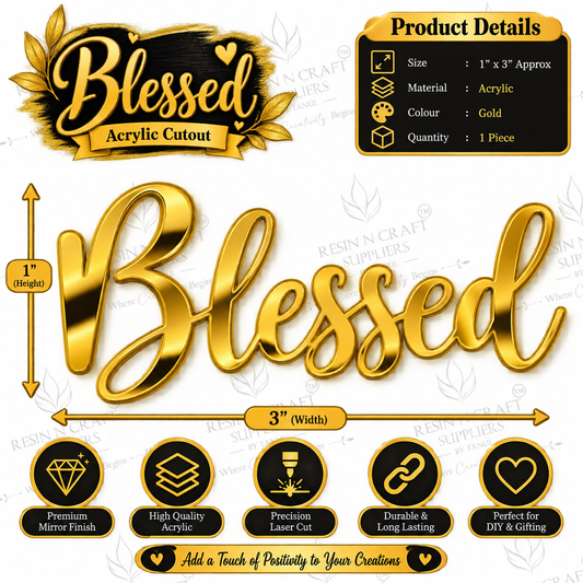 Blessed – Premium Gold Mirror Acrylic Cutout