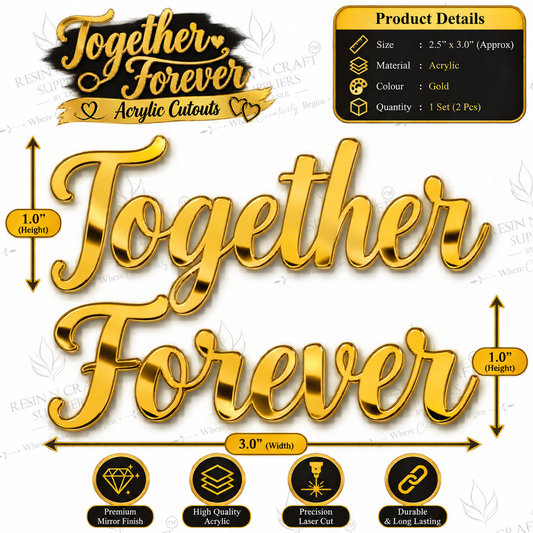 Together Forever – Premium Gold Mirror Acrylic Cutout Set